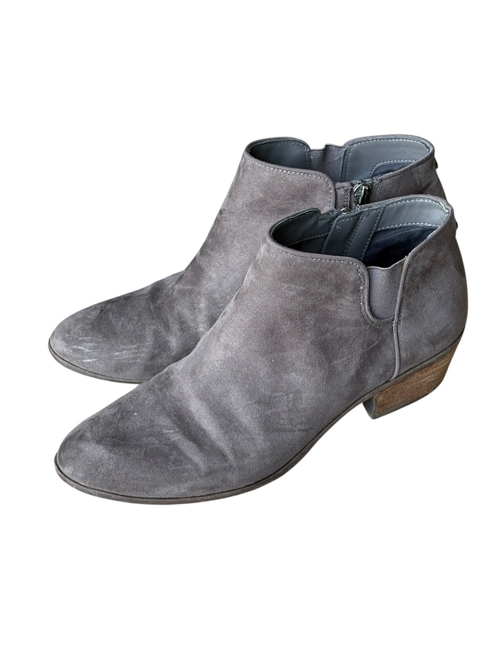 Circus Sam Edelman Gray Ankle Booties Size 9 Side Zipper Block Heel